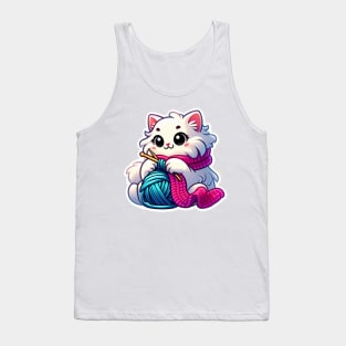 the knitting kitty Tank Top